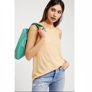 Free People We The Free Brisbane Knit Racerback Tank in Orange
